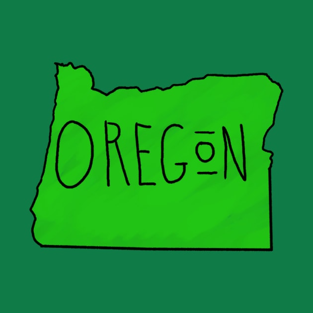 The State of Oregon - Green Outline by loudestkitten