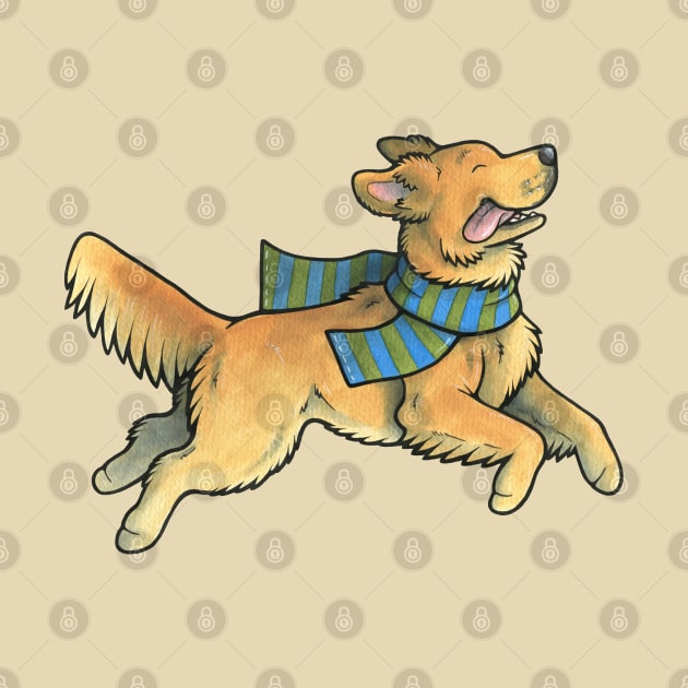 Running Golden Retriever by animalartbyjess