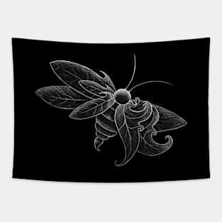 Insect, bee, moth, fantasy black and white Tapestry