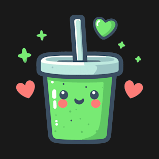 Green Smoothie Drink for Healthy Diet | Kawaii Cute Food Art for Vegans T-Shirt