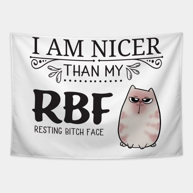 Resting Bitch Face RBF Cute Cat Tapestry by Wanderer Bat