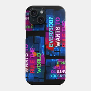 Everybody Wants to Rule the World - funky black and blue print Phone Case