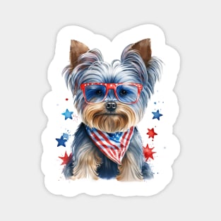 4th of July Yorkshire Terrier #1 Magnet