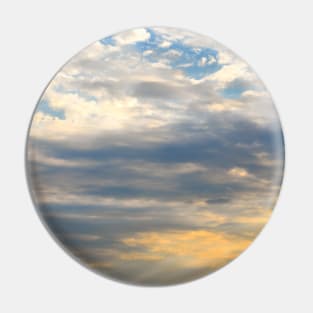 Beautiful sky at sunrise with yellow, blue and clouds Pin