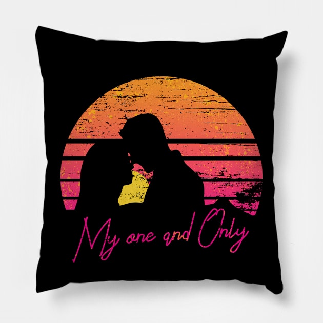 Funny valentines day cute design for couples My one and only Pillow by Goldewin