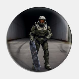 Master Chief With Hoverboard Pin