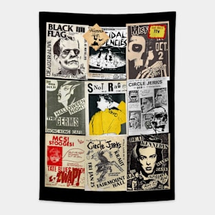 PUNK PUNX FLYERS COLLAGE Tapestry
