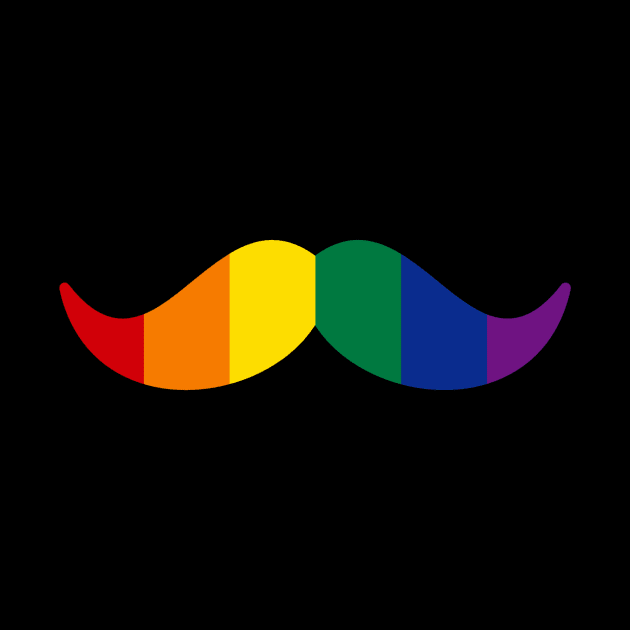 Mustache Rainbow Gay Pride Funny Men Daddy by AimArtStudio