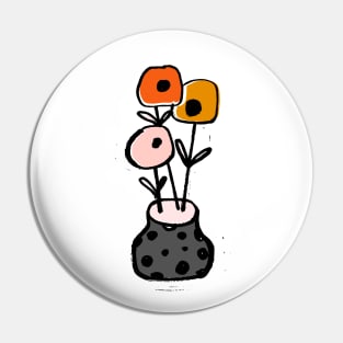 Retro Poppies Pin