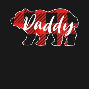 Buffalo Plaid Daddy Bear T shirt Fathers Day Gifts T-Shirt