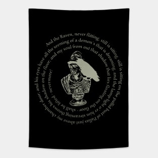 Edgar Allan Poe Raven Poem - Bust Of Pallas Athena 2 Tapestry