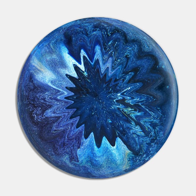 Blue Lapis Watercolor Stone Crystal Pin by Moon Art