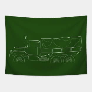 M 35 deuce and a half - profile stencil, white Tapestry