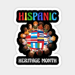 Hispanic Heritage Month Latino Countries Flags Kids Magnet