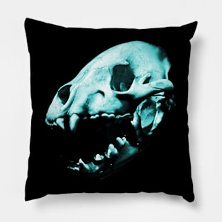 Turquoise Predator Skull Pillow