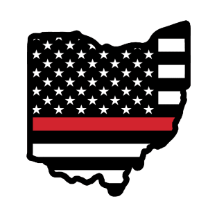 Thin Red Stripe  Ohio Flag T-Shirt