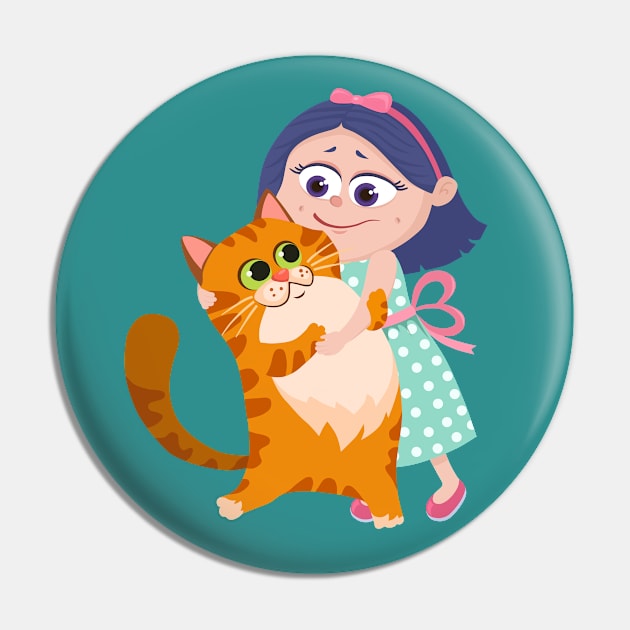 Cat hugs Pin by juliavector