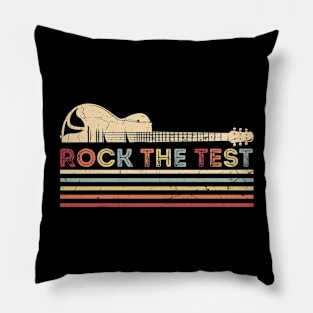 Rock The Test Guitar Teacher Test Day Testing Day Pillow