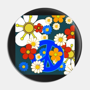 flowers and peace pattern Pin