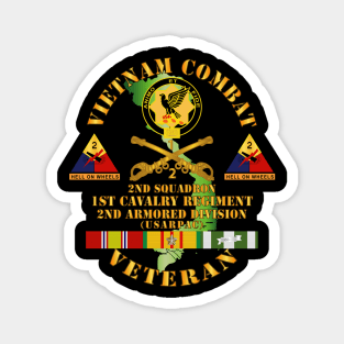 Vietnam Combat Veteran - 2nd Squadron, 1st Cav Regt - 2nd Armor Div Magnet