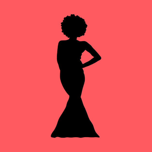 Black Queen Silhouette by Heather Roberts Art