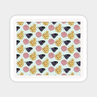 Girly Butterfly and Yellow and Pink Flower Pattern by Courtney Graben Magnet