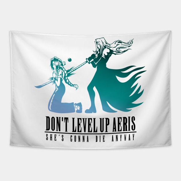 Don't Level Up Aeris - Spoiler v2 Tapestry by demonigote