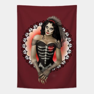 Sugar Skull Pinup Tapestry