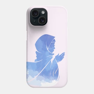 Hijabi Watercolor Sky Blue Cloud Muslim Woman Phone Case