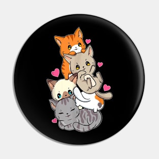 Cat Pile Kawaii Cat Cats Meowtain Cute Kitty Anime Neko Gift Pin