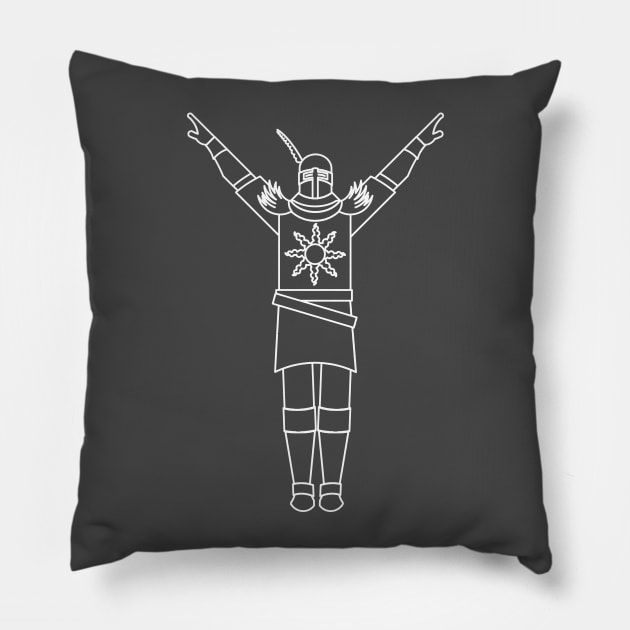 Solaire - Praise the Sun - White Lines Pillow by Slappers