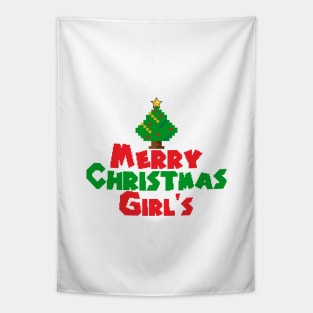 Merry Christmas Girl's Tapestry