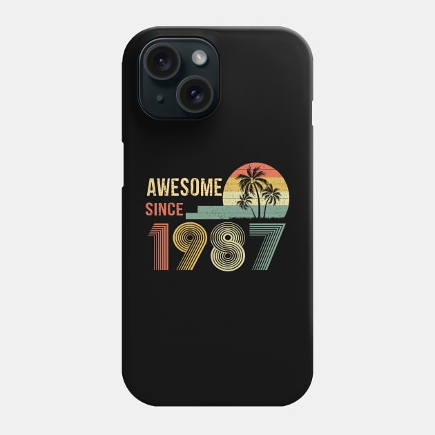 35 Years Old Awesome Since 1987 Gifts 35th Birthday Gift Phone Case by peskybeater