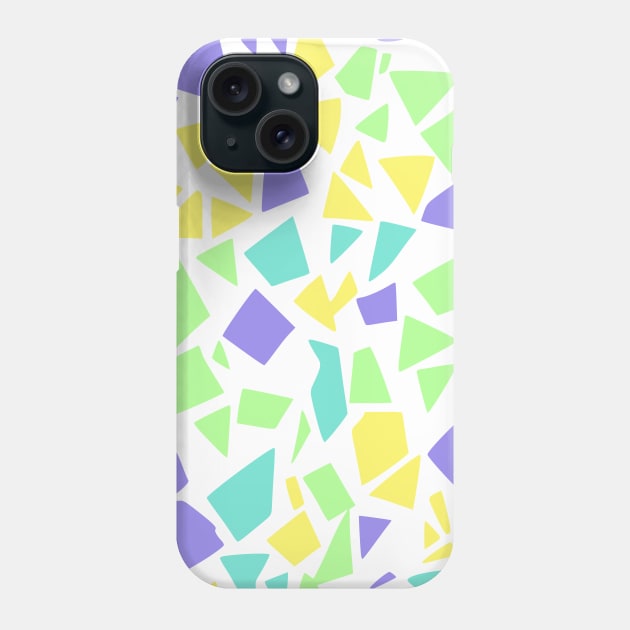 Triangular Shaped Yellow Green Purple Blue Geometric Abstract Art Phone Case by Golptika Design