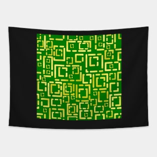 Deco Gold Blocks on Green 5748 Tapestry