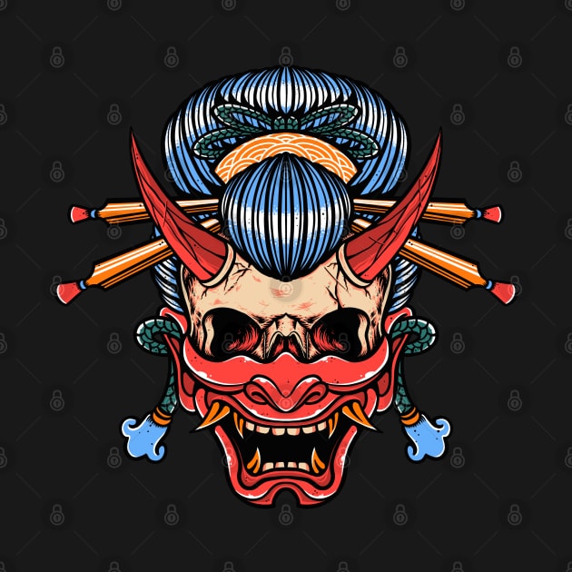 Geisha Skull by ILLUSTRA.13