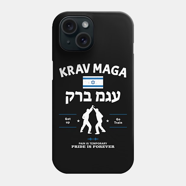 Krav Maga Fighter and Israeli Flag Phone Case by NicGrayTees