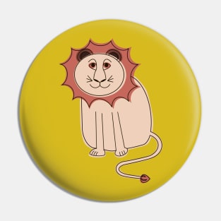 Friendly pink lion - paper cut-out Pin