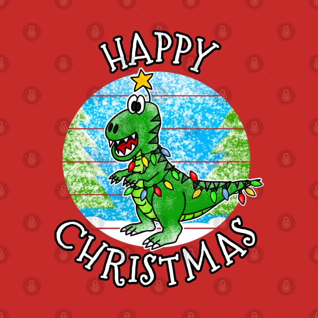 Christmas T-Rex Dinosaur Xmas 2022 by doodlerob