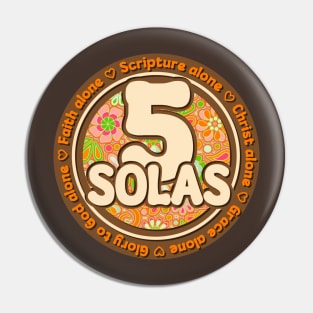 Five Solas of the Reformation - Reformed Theology Pin