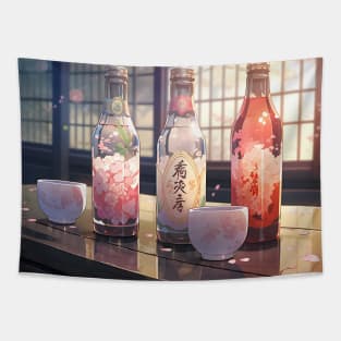 Japanese Sake - Anime Wallpaper Tapestry