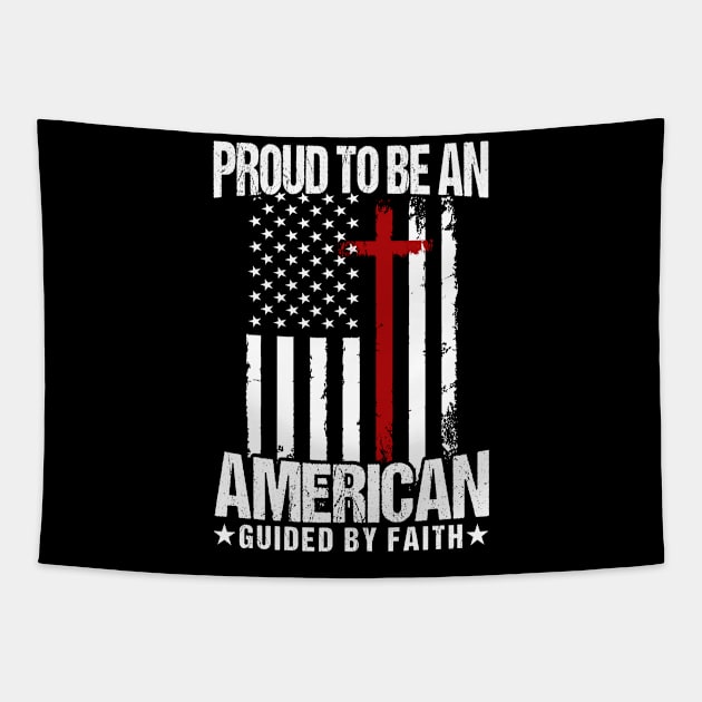 Proud To Be American Jesus American Flag Patriot Christian Tapestry by Toeffishirts