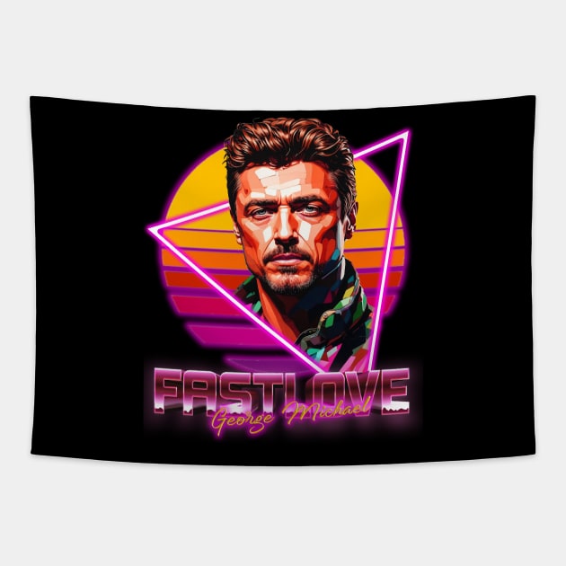 Retro Classic George Michael Tapestry by Pop Laris Manis