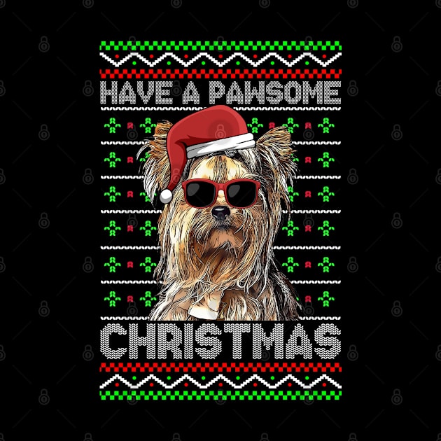 Yorkshire Terrier Dog Funny Pawsome Christmas by TheBeardComic