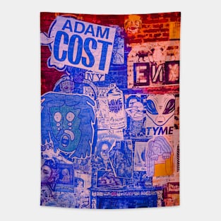 New York City Street Art Urban Graffiti Stickers Tapestry