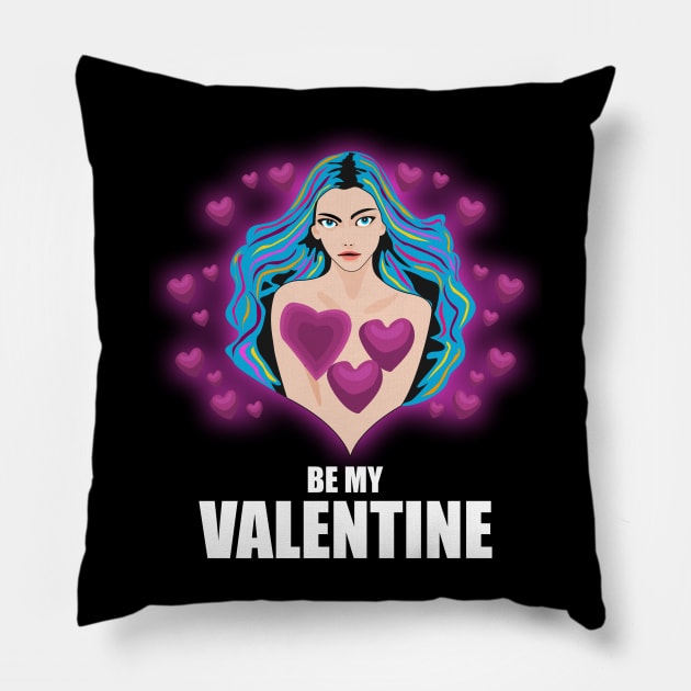 Be My Valentine Pillow by Womens Art Store