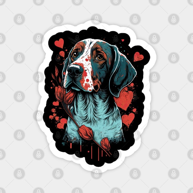 Pointer dog valentine's day Magnet by JayD World