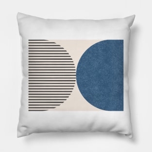 Half Circle Stripes - Navy Blue Black Pillow