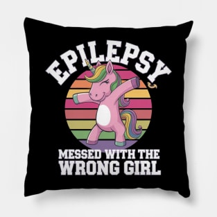 Epilepsy Messed With The Wrong Girl Epilepsy Awareness Pillow