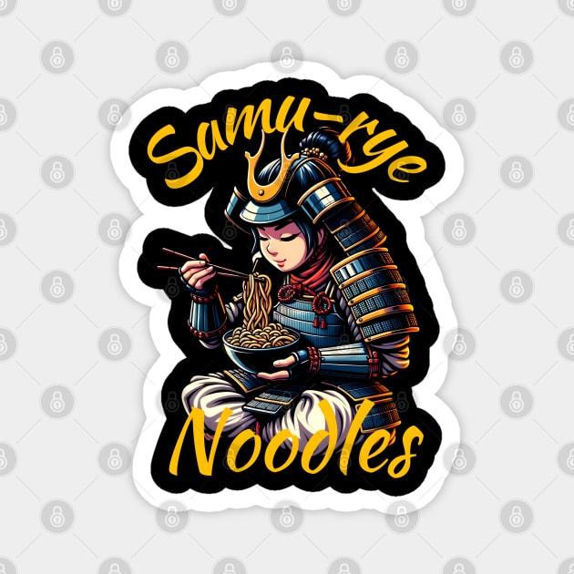 Female samurai eating noodles Magnet by FnF.Soldier 